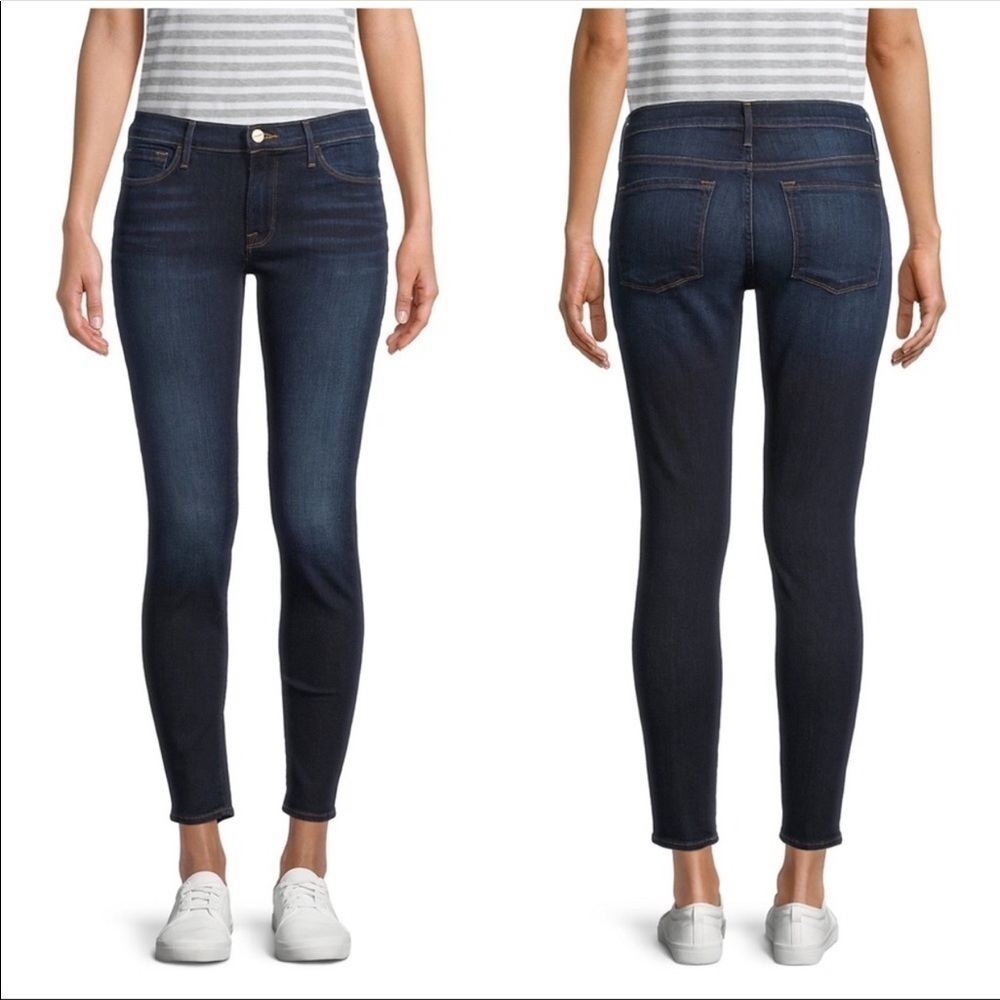 FRAME Medium Rise Medium Wash Denim Blue Jeans 25 Classic